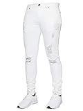 Enzo - Vaqueros para hombre, de corte recto, todos las tallas de cintura Blanco blanco 28W/32L