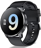 Fitonme Smartwatch Hombre Llamadas Bluetooth,Reloj Inteligente Hombre 1.32' Pulsómetro/SpO2/Monitor Sueño/Seguimiento Menstrual/Reproductor Música/20 Modos de Deportes Android iOS 44mm,Negro