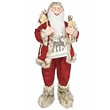 BESCH Figura Papá Noel de Pie con Regalo 110cm - Muñeco Santa Clau para Navidad