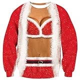 Goodstoworld Jersey Navidad Mujer Hombre Pareja Rojo Bueno 3D Christmas Sweater Ropa Divertida Vintage Elfo Traje Navideño M