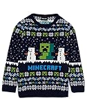 Minecraft Jumper - Suéter navideño de Manga Larga para niños y niñas Creeper 9-10 años