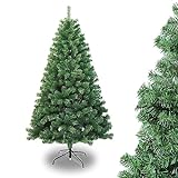 Ansobea - Árbol de Navidad artificial de plástico, con ramas, montaje rápido, plegable, resistente al fuego, incluye soporte de metal robusto, verde, 180 cm, 650 ramas